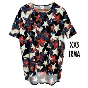 NWT XXS OVERSIZED TUNIC TOP, LuLaRoe Irma Stars